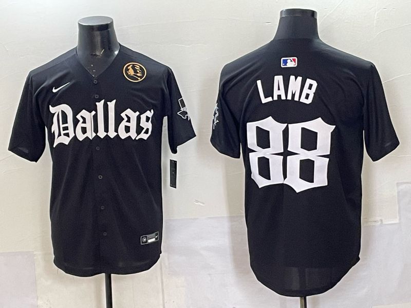 Men 2025 Nike Dallas Cowboys #88 Lamb Black 5th generation Joint Name Limited NFL Jersey 011->dallas cowboys->NFL Jersey